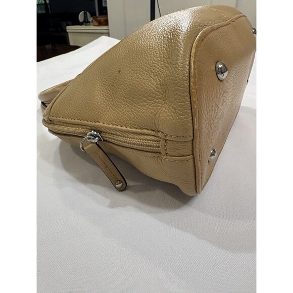 Tignanello Mini Dome Satchel Tan Genuine Leather Top Handle Bag - Picture 8 of 16